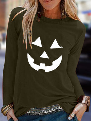 Printed Loose Casual Long Sleeve T-Shirt