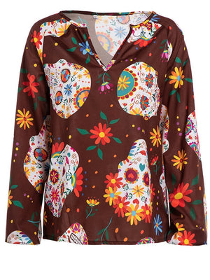 Casual Printed Long Sleeve Top