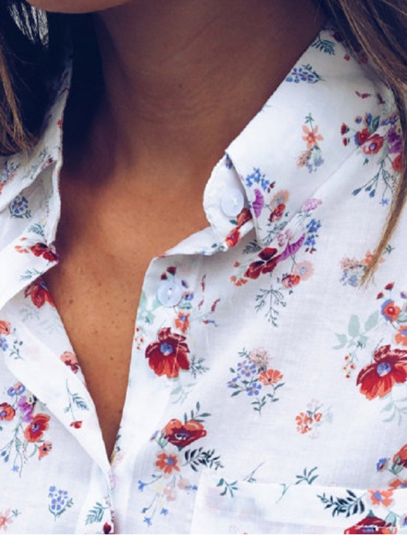 Summer Short Sleeve Tops Floral Printed Boho Shirt