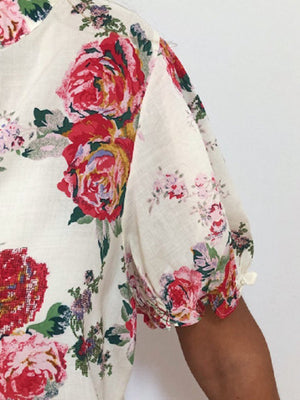 Summer Short Sleeve Tops Floral Printed Shirt