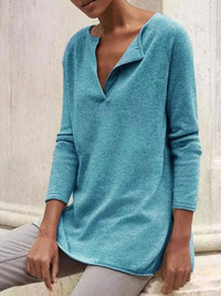 Loose Solid Color Long Sleeve Shirt